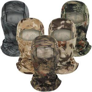 5PCS Camo Balaclava Ski Face Mask Windproof UV Protection for Men Women